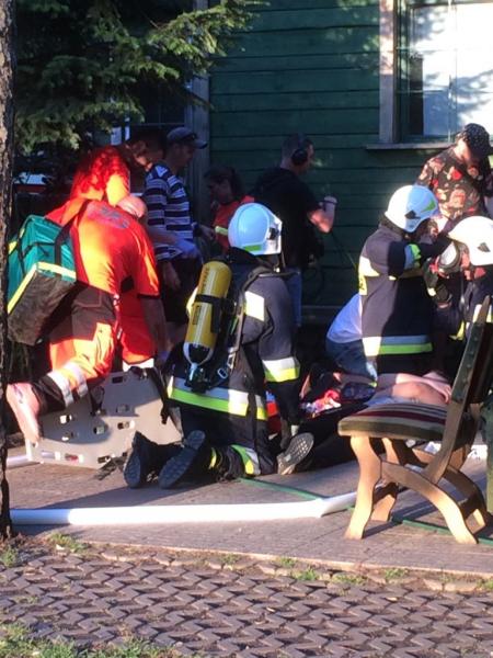 Plan zdjęciowy serialu, w którym zagrali strażacy z Brodna