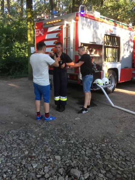 Plan zdjęciowy serialu, w którym zagrali strażacy z Brodna