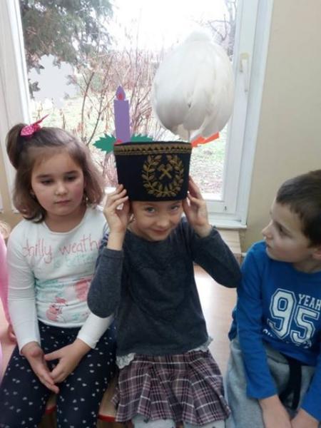 Dzieci w święto Barbórki odwiedził górnik