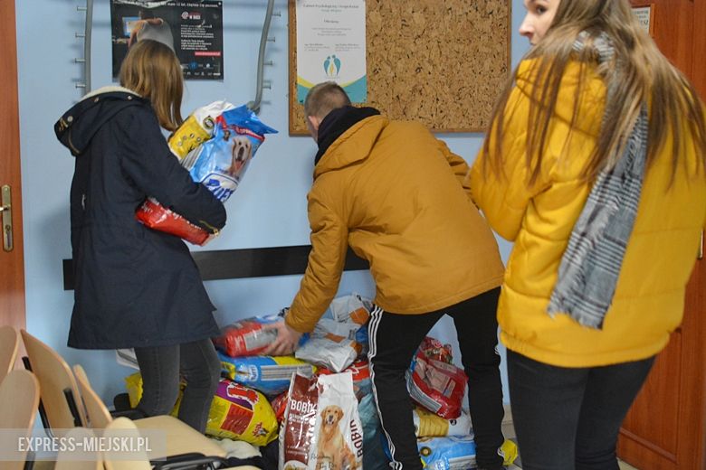 Licealiści przynieśli karmę dla stowarzyszenia