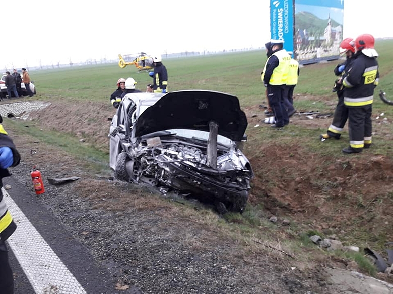 Wypadek na DK 5 koło Osieka