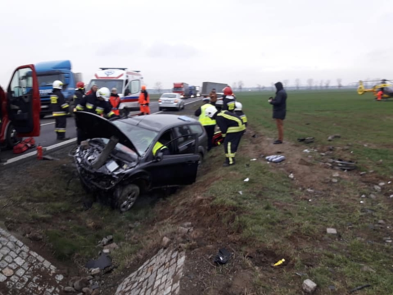 Wypadek na DK 5 koło Osieka