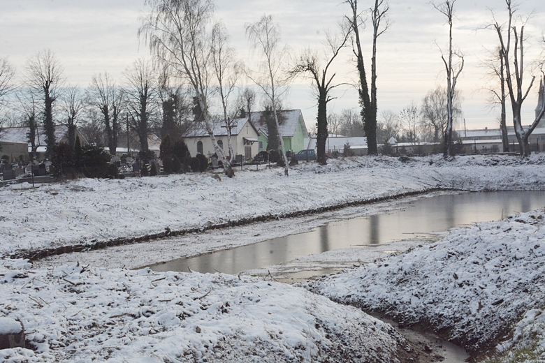 Staw w Rakoszycach po pierwszym etapie inwestycji