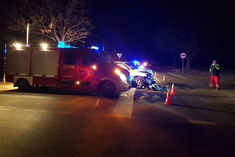 Wypadek na skrzyżowaniu koło Ramułtowic