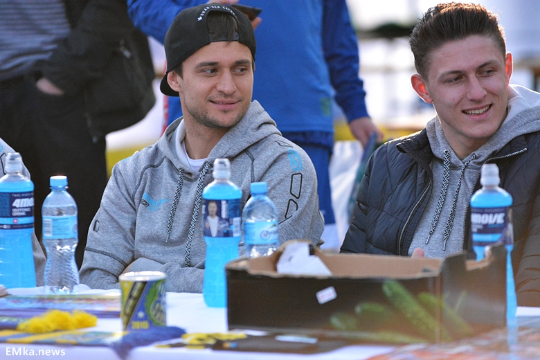 Spotkanie z piłkarzami Miedzi Legnica w Damianowie