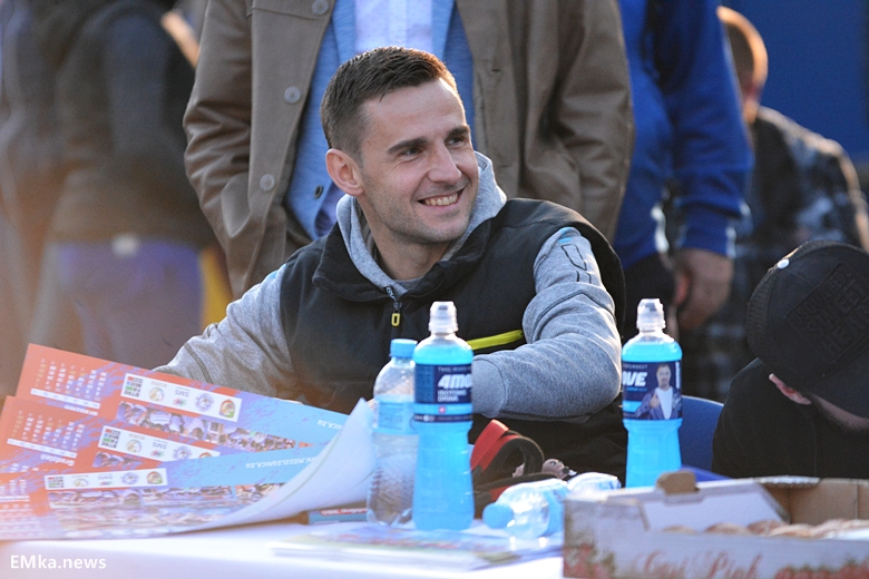 Spotkanie z piłkarzami Miedzi Legnica w Damianowie