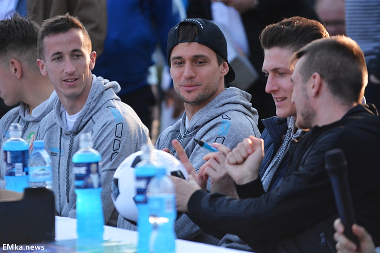 Spotkanie z piłkarzami Miedzi Legnica w Damianowie