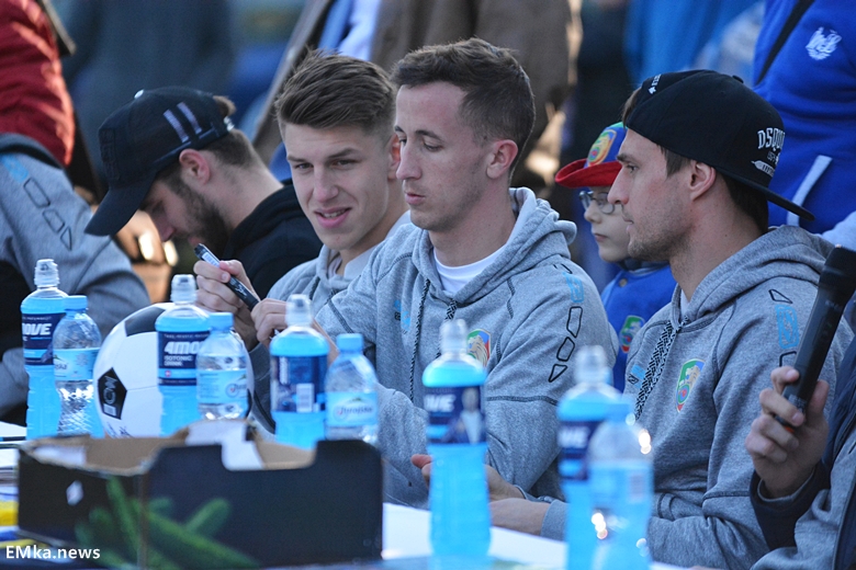 Spotkanie z piłkarzami Miedzi Legnica w Damianowie