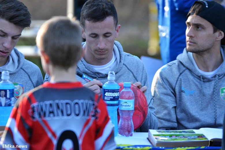 Spotkanie z piłkarzami Miedzi Legnica w Damianowie