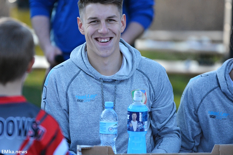 Spotkanie z piłkarzami Miedzi Legnica w Damianowie