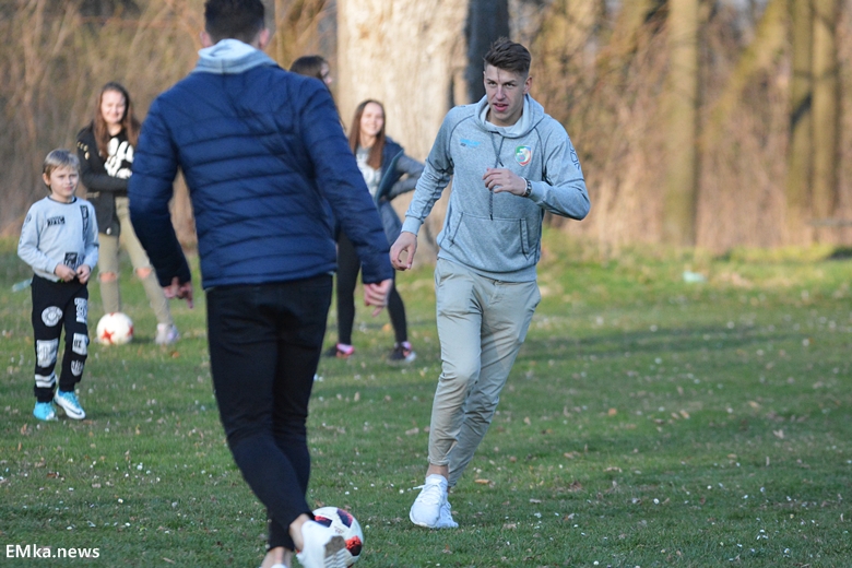 Spotkanie z piłkarzami Miedzi Legnica w Damianowie