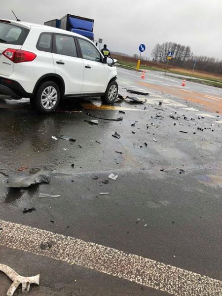 Wypadek na obwodnicy w Miękini