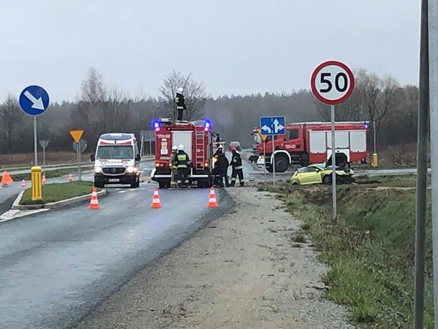 Wypadek na obwodnicy w Miękini