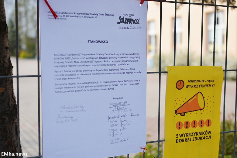 Kolejny dzień strajku nauczycieli w powiecie średzkim