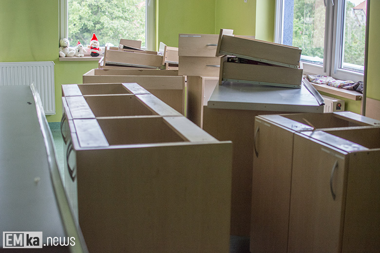 Wnętrza budynku po szpitalu w Środzie Śląskiej