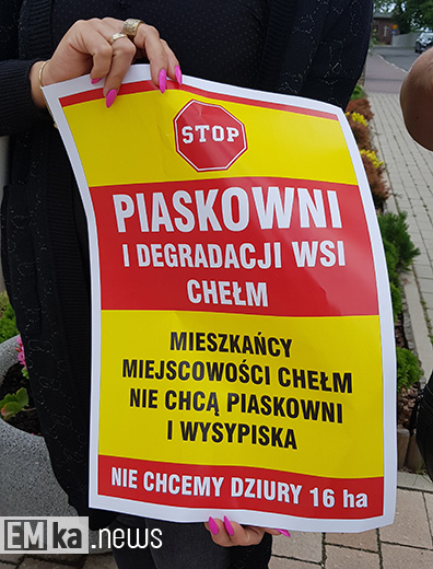 Protest przeciwko powstaniu piaskowni w Chełmie