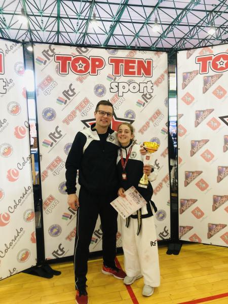 Natalia Dybek i trener Łukasz Sudak