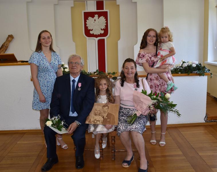 Złote Gody państwa Stachów w Urzędzie Gminy Malczyce