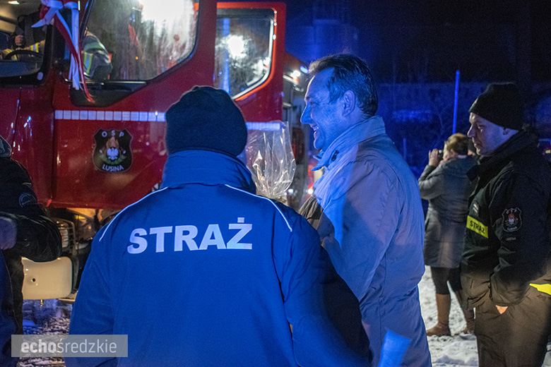 Powitanie nowego samochodu OSP Lusina