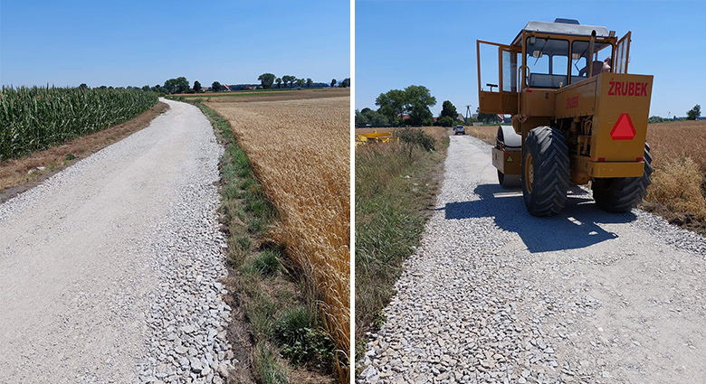 Remont drogi w miejscowości Lasek