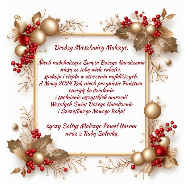 Życzenia świąteczne dla wszystkich mieszkańców Powiatu Średzkiego