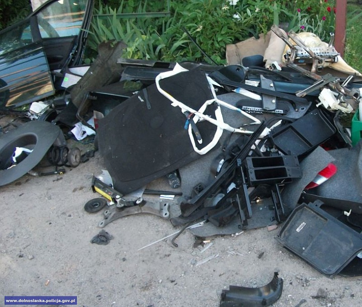 W dziupli rozmontowywano auta na części