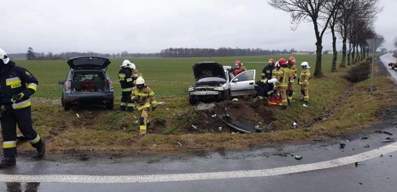 Wypadek na skrzyżowaniu w pobliżu Karczyc