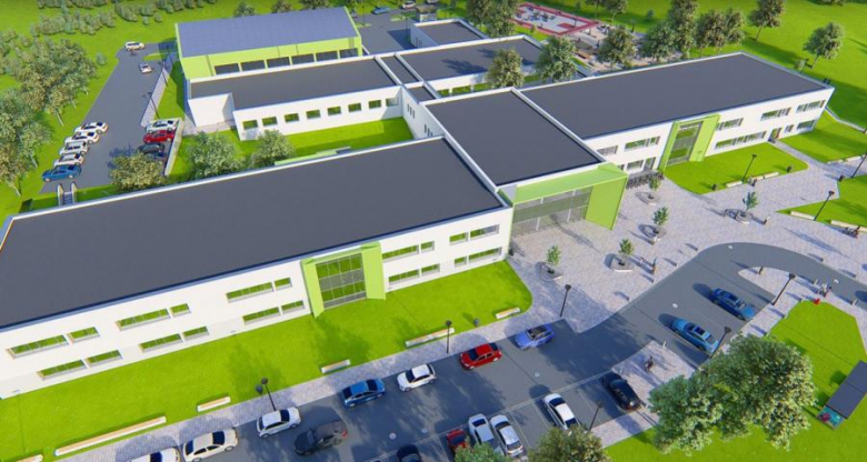 Wizualizacja budynku nowej szkoły w Środzie Śląskiej