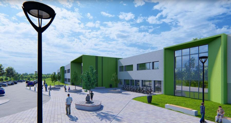 Wizualizacja budynku nowej szkoły w Środzie Śląskiej