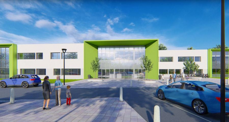 Wizualizacja budynku nowej szkoły w Środzie Śląskiej