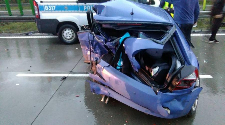 Wypadek samochodowy na A4