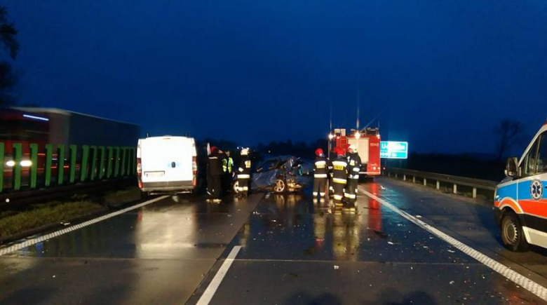 Wypadek samochodowy na A4