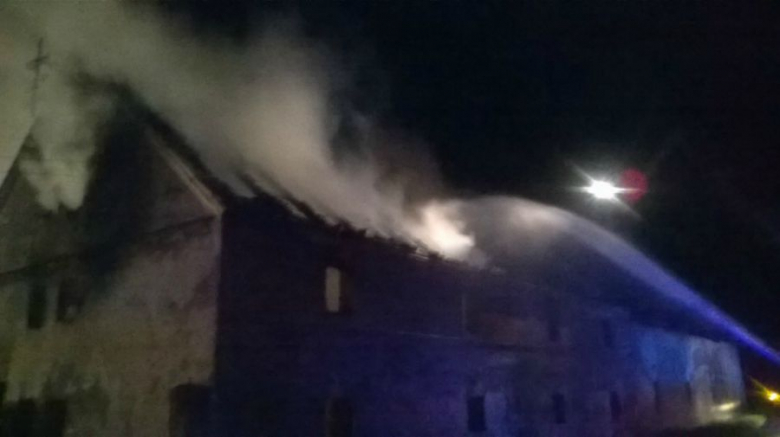 Pożar budynku gospodarczego