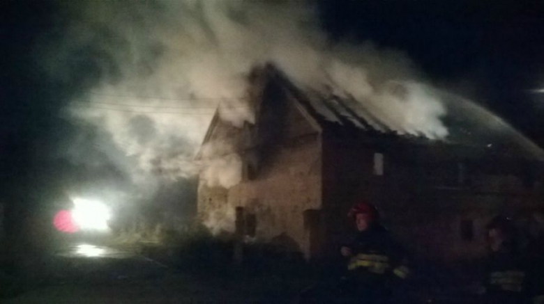 Pożar budynku gospodarczego