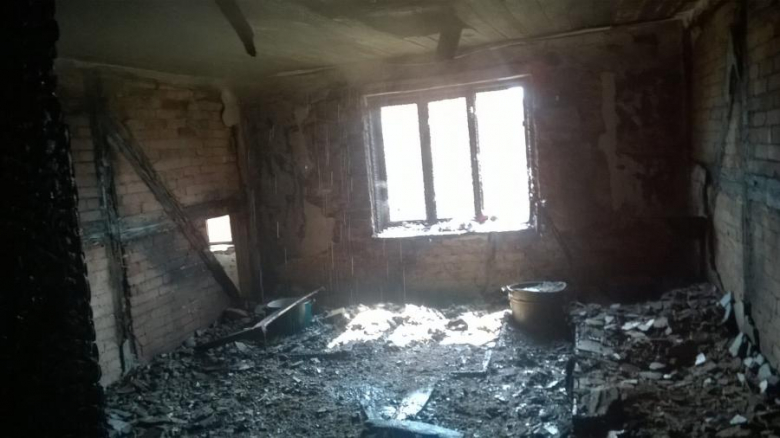 Pożar budynku w Rusku