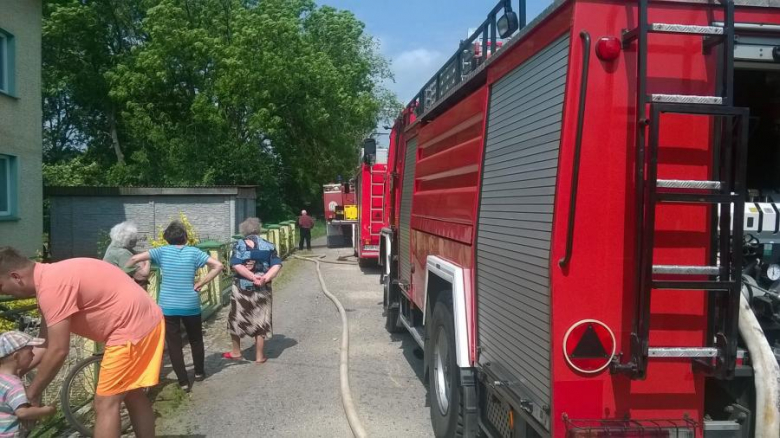 Pożar budynku w Rusku