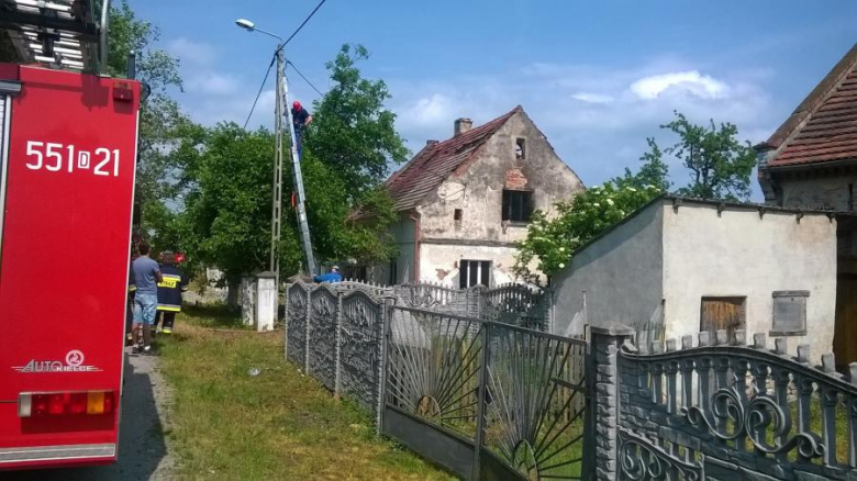 Pożar budynku w Rusku