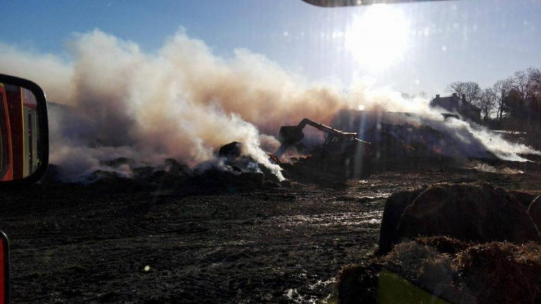 Pożar sterty słomy w Michałowie