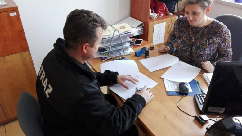 Spotkanie strażaków z pracownikami firmy w Krakowie