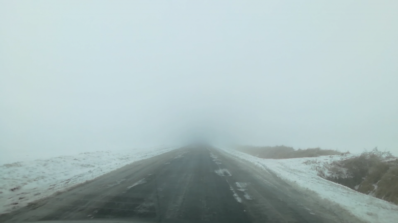 Droga Udanin - skrzyżowanie z autostradą. 3 lutego godzina 9.30