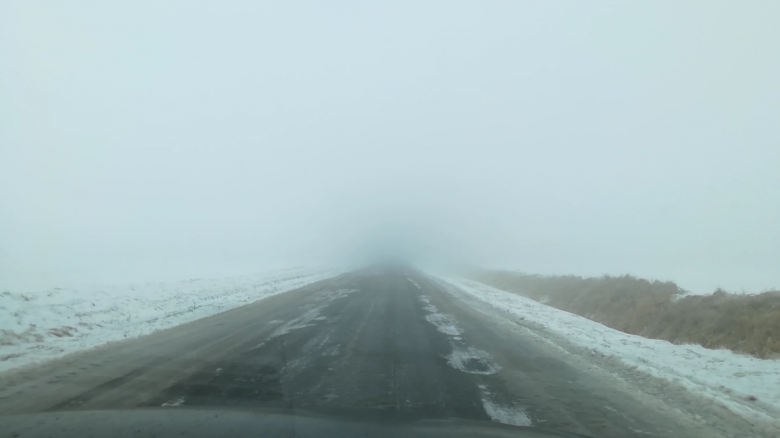 Droga Udanin - skrzyżowanie z autostradą. 3 lutego godzina 9.30
