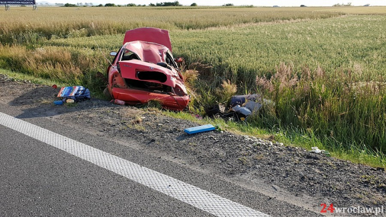 Wypadek koło Osieka na DK5