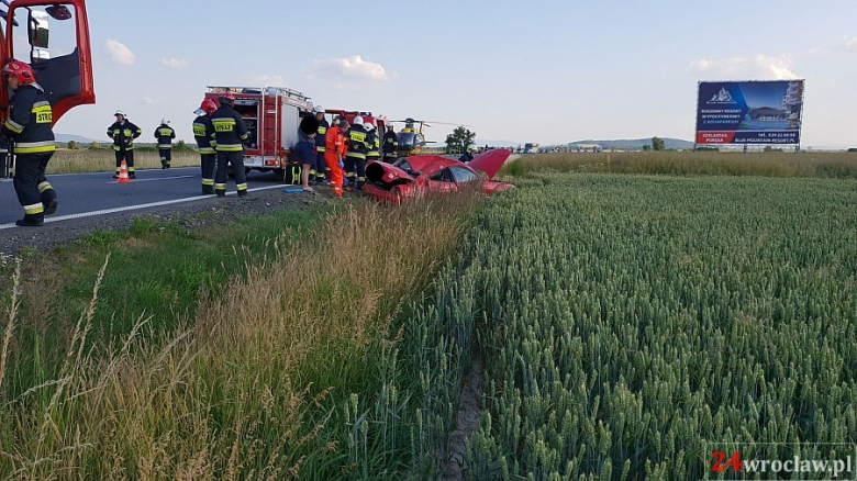 Wypadek koło Osieka na DK5