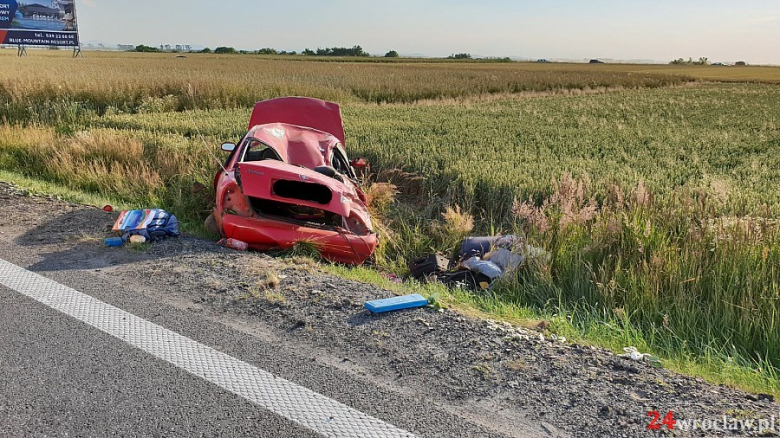 Wypadek koło Osieka na DK5