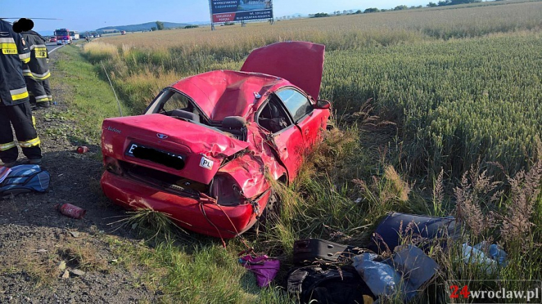 Wypadek koło Osieka na DK5