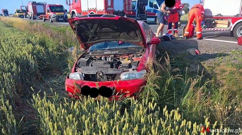 Wypadek koło Osieka na DK5