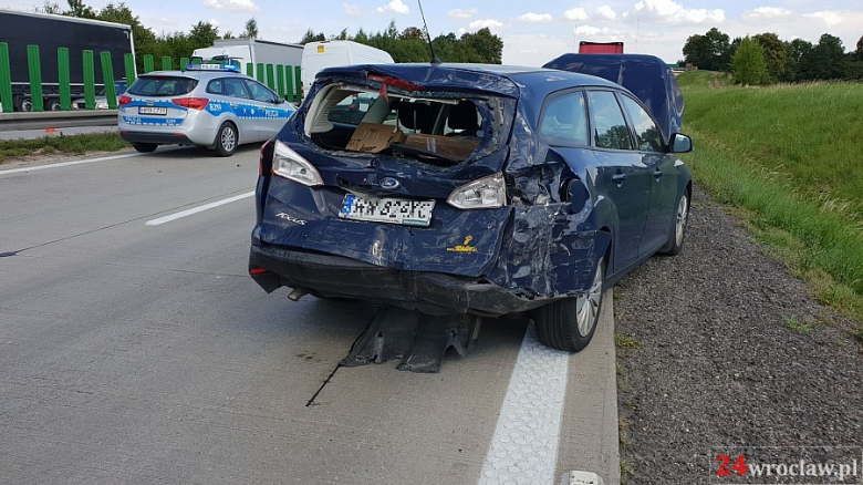 Karambol pod Kostomłotami na autostradzie A4