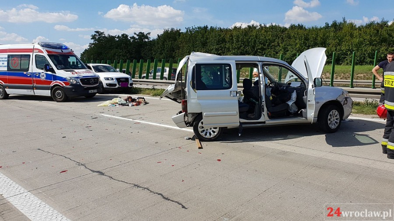 Karambol pod Kostomłotami na autostradzie A4