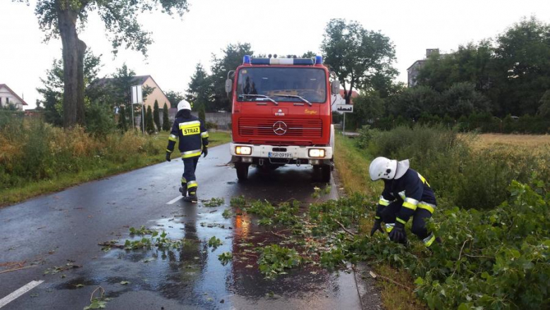Działania strażaków w Udaninie
