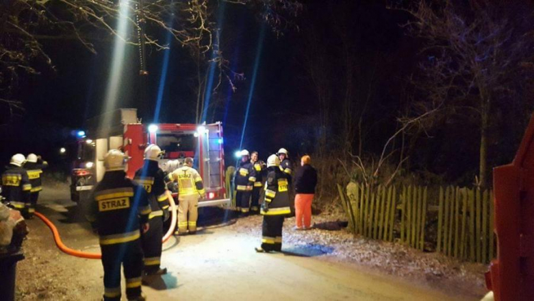 Pożar stodoły w Lusinie